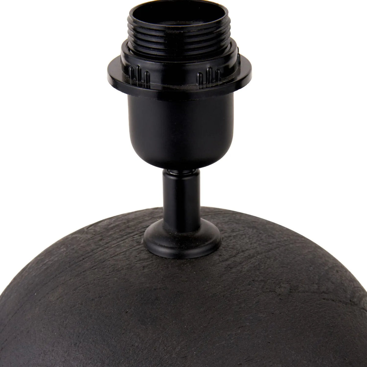 Grayvon Black Mango Wood Dome Lamp with Bouclé Shade