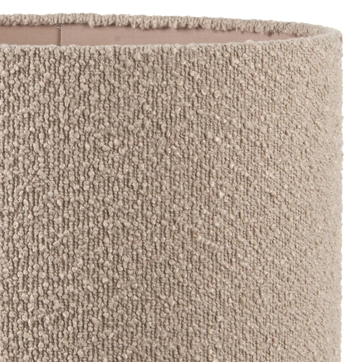 Grayvon Grey-Washed Dome Lamp with Bouclé Shade