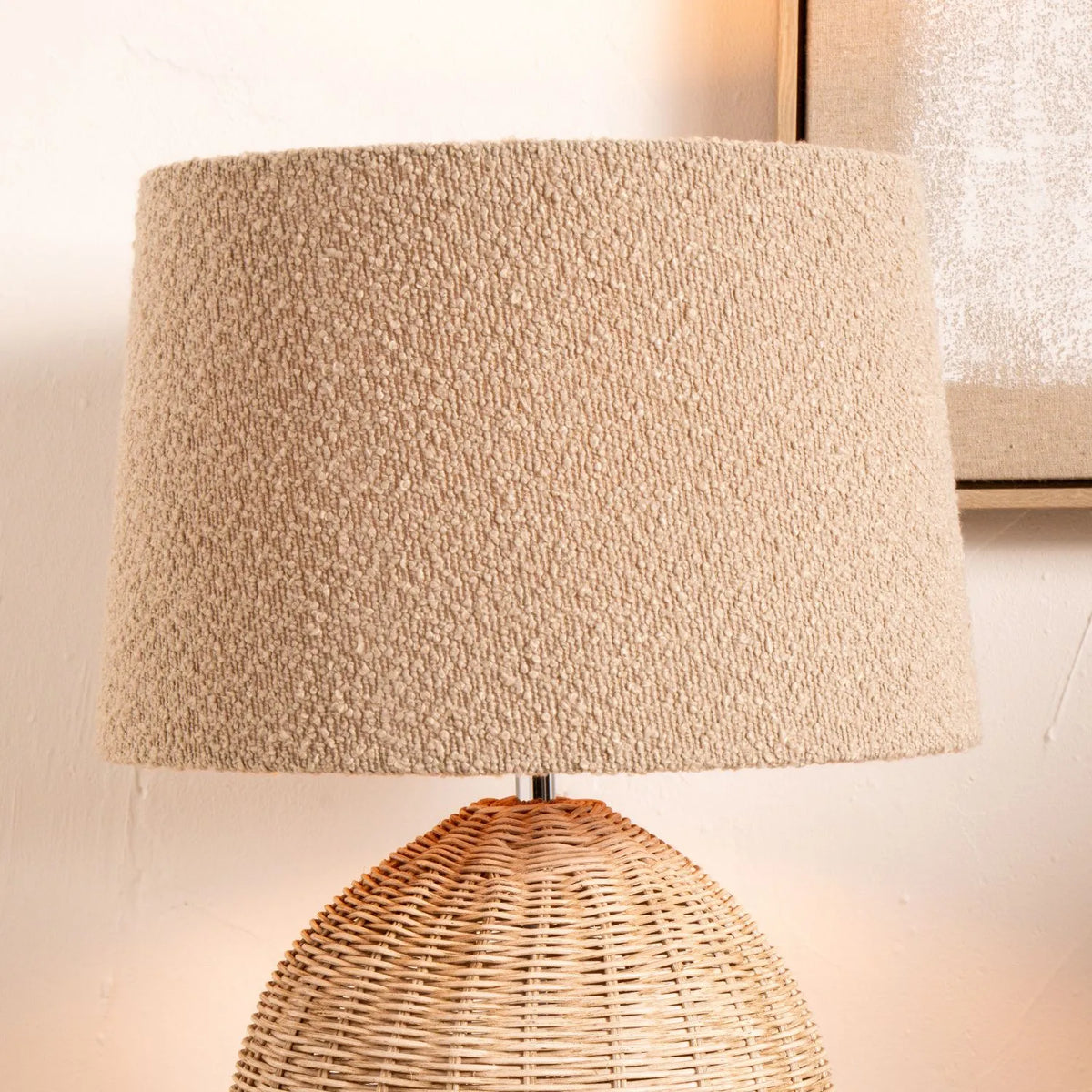 Grayvon Taupe Bouclé Tapered Lampshade - 50cm
