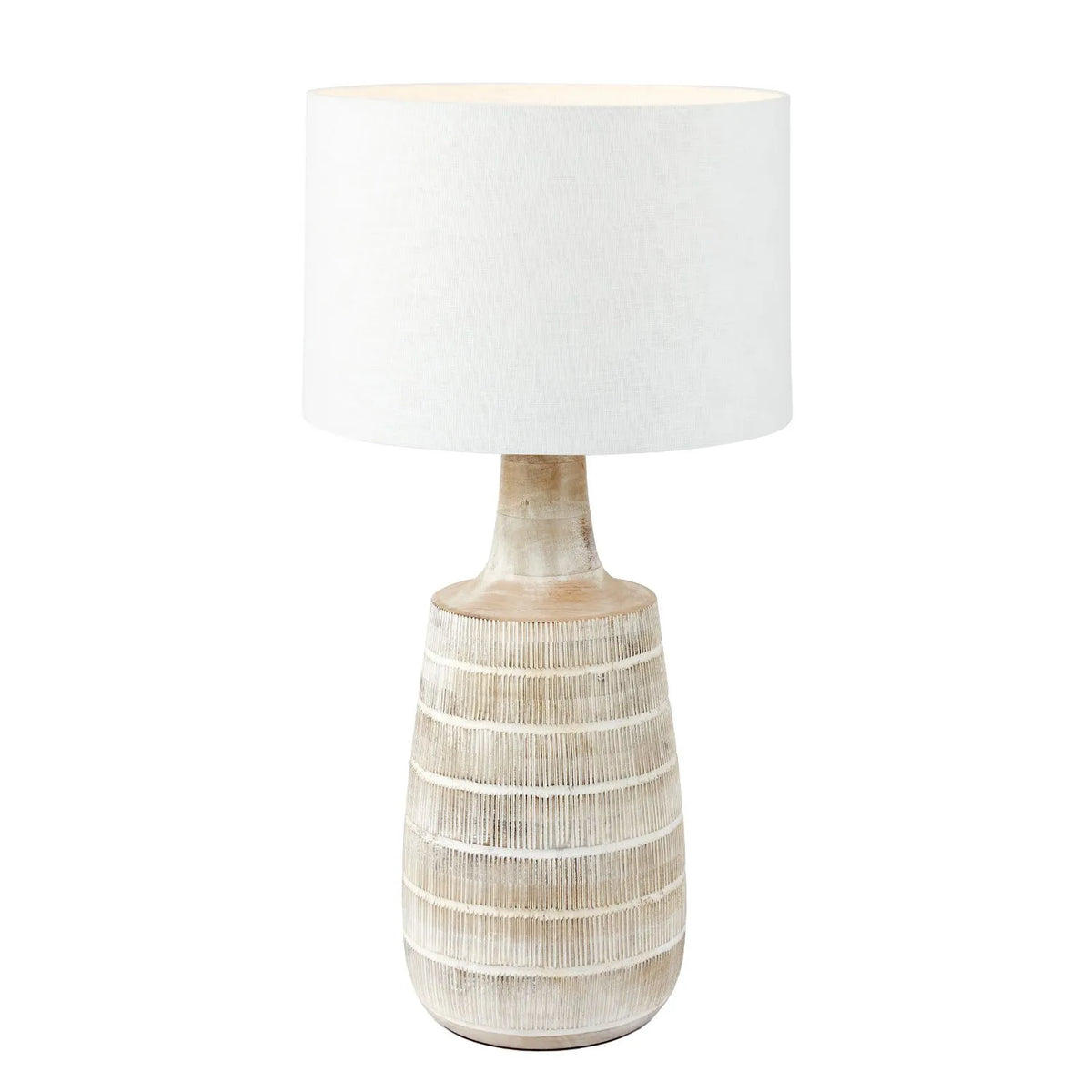 Grayvon Whitewashed Tall Bottle Lamp Base