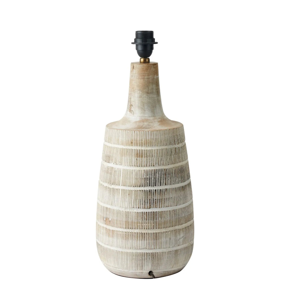 Grayvon Whitewashed Tall Bottle Lamp Base