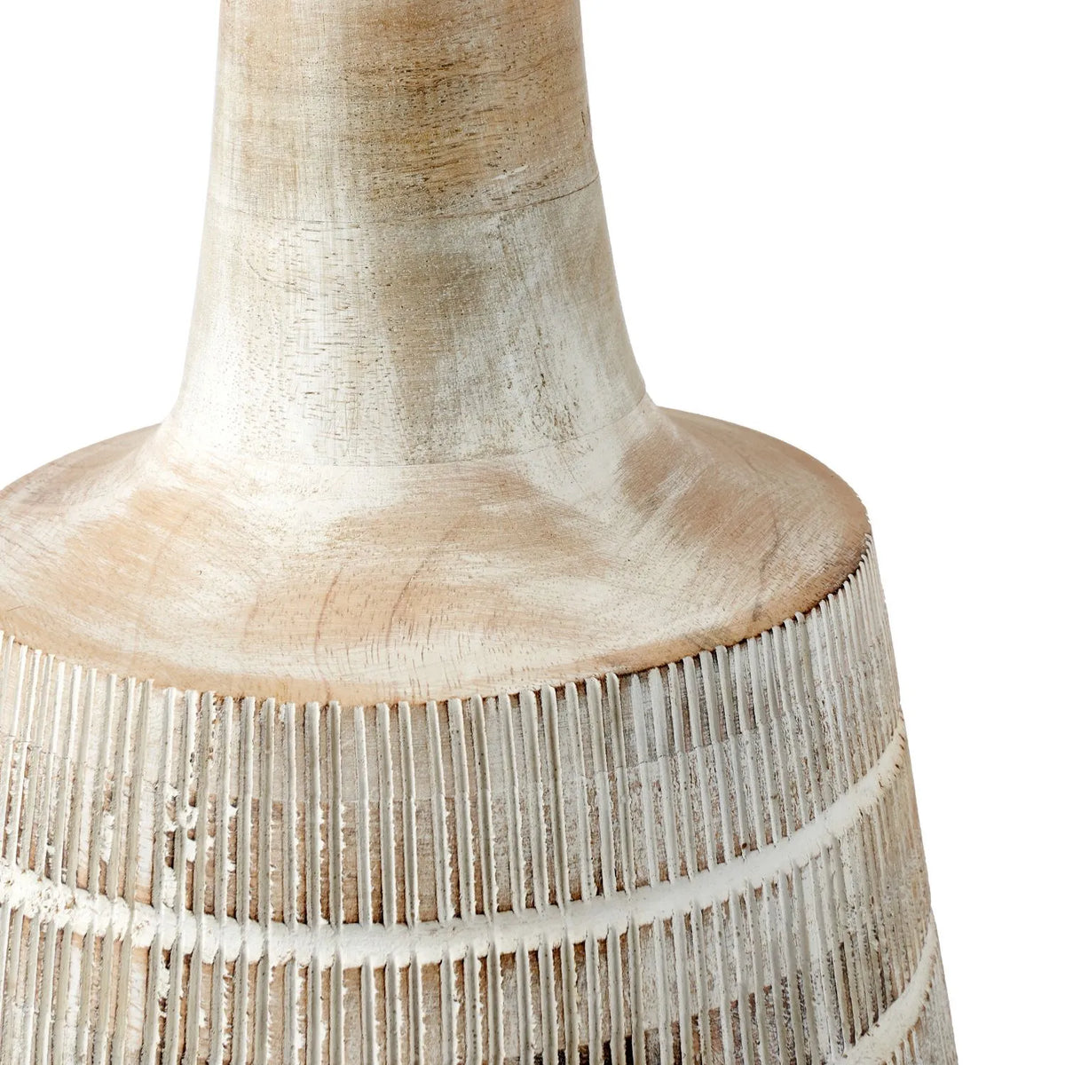 Grayvon Whitewashed Tall Bottle Lamp with Jute Shade